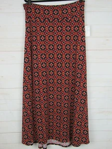 Maxi falda para mujer Lularoe roja oscura y negra talla L nueva con etiquetas - Imagen 1 de 3