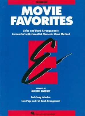 Movie Favorites Trombone Solo and Band Songbook 1996 Sweeney Essential Elements - Image 1 of 4