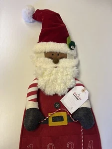 Pottery Barn Kids Black Skinny Santa Countdown Advent Calendar ~ Christmas ~ NEW - Picture 1 of 4