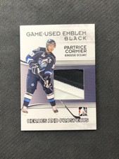2009-10 ITG HEROES PROSPECTS PATRICE CORMIER EMBLEM PATCH BLACK PRINT RUN /6