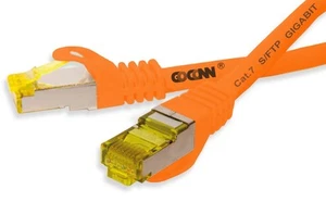 GoConn Patchkabel mit Cat7 Rohkabel 50cm orange S/FTP PiMF 500MHz 2xgeschirmt - Bild 1 von 2