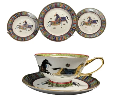 Imperial 20 pc Rare Luxury Greek Horse Cheval Banquet Dinner Set, Service for 4 - Image 1 of 3