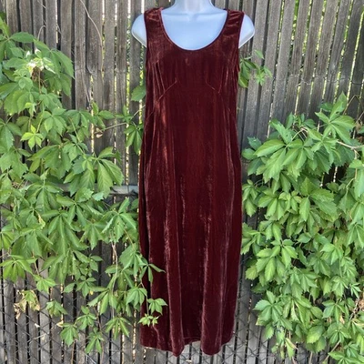 Vtg DKNY Midi Dress Size 4 Small Red Velvet Witchy Whimsigoth Vampcore Y2K 90's - Image 1 of 4
