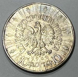 Poland 10 Zlotych, 1939 Silver Coin Y-29 - Picture 1 of 4