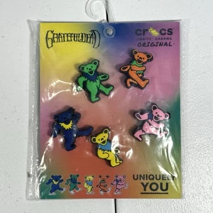 Crocs Jibbitz Grateful Dead Bears 5 Pack Set Brand New 100% Authentic! - Picture 1 of 2