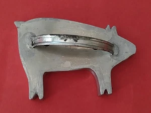 Vintage Metal PIG Cookie Cutter Soldered Tin CEL 4 1/2" Tinsmith Piglet Farm - Picture 1 of 10