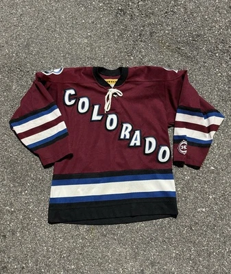 Camiseta deportiva vintage 01 Patrick Roy 33 Colorado Avalanche Koho con cordones NHL juvenil S/M Foto 1 de 4