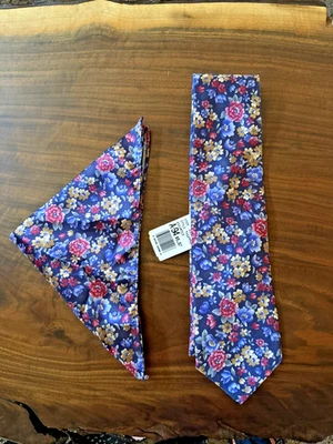Conjunto Quadrado Masculino Floral Coleção Manhattan Gravata e Bolso Novo com etiquetas Walmart EUA - Imagem 1 de 4