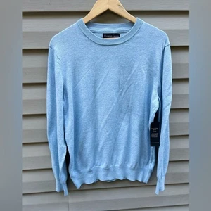 New Christian Lacroix ice blue Pima cotton cashmere silk blend sweater size L - Picture 1 of 9
