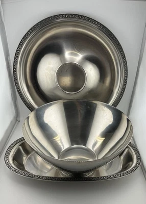 Plato para servir ensaladera Oneida personalizado de acero inoxidable 18/8 en relieve y plato ovalado Foto 1 de 4