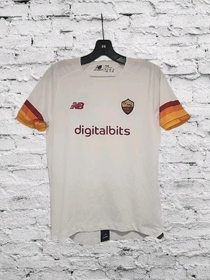 Pre-owned AS Roma White Away Kids XL New Balance 2021/22 Soccer Jersey - Image 1 of 4