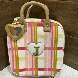 Juicy Couture Y2k Velours quadratisch mehrere Taschen Reise Make-up Etui Tartan kariert NW - Bild 1 von 13