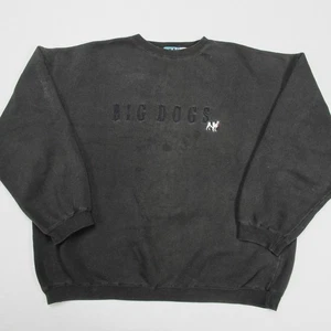 Sudadera De Colección Big Dogs Para Hombres XL Negra Bordada Logotipo Delecho Cuadrada Años 90 De Colección - Imagen 1 de 9