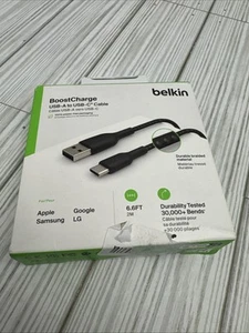 Belkin CAB002bt2MBK BOOST CHARGE Braided USB-A to USB-C Cable (2m / 6.6ft, Black - Zdjęcie 1 z 1