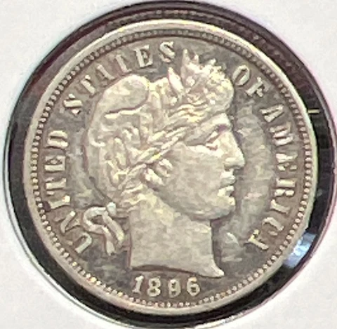 1896 PROOF BARBER SILVER DIME..NICELY TONED  ACTUAL COIN #C12585 Cover