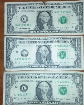 Assorted Fancy FRN $1 Trinary, Flipper, Radar-1, Very Interesting Nos R these 4U - Image 1 of 2