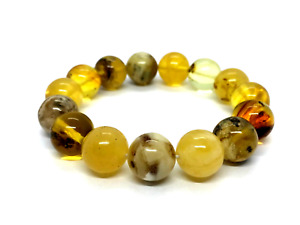 Baltic Amber Bracelet Gift Round Beads 14mm 0,55" Natural Amber Ladies 22,6g2613