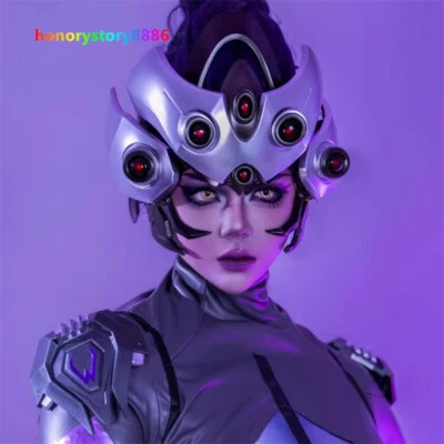 OW 2 Viuda Cosplay Máscara Mecánica Movible Casco Iluminado Resina utilería Regalos Foto 1 de 4