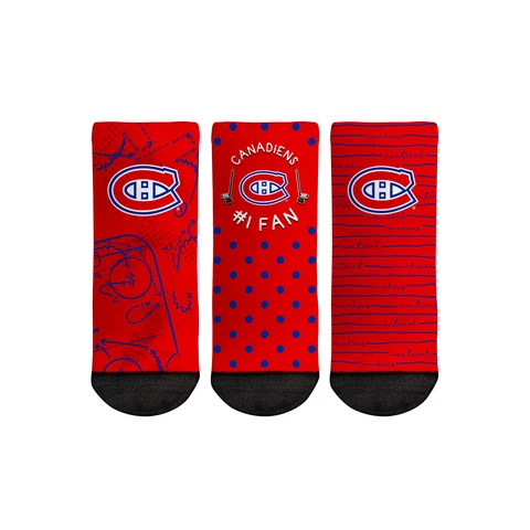 Toddler Rock Em Socks Montreal Canadiens #1 Fan 3-Pack Crew Socks Set Cover