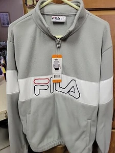 FILA NWT Half-Zip Pull Over XXL / 44 Grey, 2 Front Slant Pockets - Picture 1 of 8