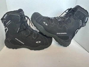 Herren Salomon Wasserdicht Thinsulate Isoliert Mittel Wanderschuhe Schwarz Größe 9,5 - Bild 1 von 12