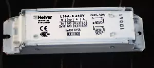 L36 A-K 240v Helvar Wound Ballast 2 x 18w Fluorescent Striplight Ballast G13 - Picture 1 of 5