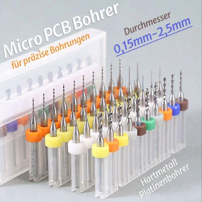 Micro PCB Bohrer Hartmetall Platinenbohrer für präzise Bohrungen 0,15mm~2,5mm - Bild 1 von 4