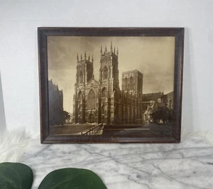 Impresión fotográfica de la catedral de Canterbury Inglaterra iglesia inglesa antigua enmarcada en madera 11x1 - Imagen 1 de 12