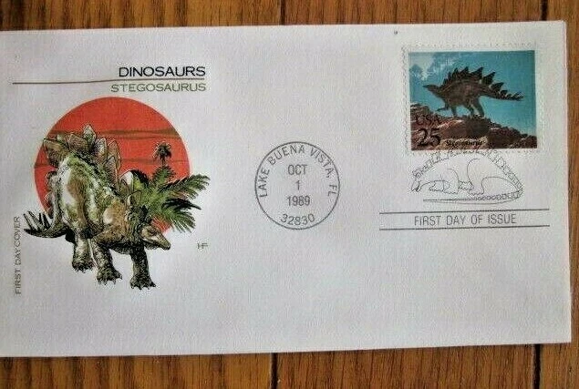 STEGOSAURUS DINOSAUR 1989 HOUSE OF FARNAM CACHET FDC VF UNADDR - Image 1 of 1