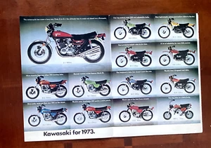 70s Vintage Motorcycle Poster Kawasaki Harley Superbike Ad Magazine 73 Man Cave - Picture 1 of 4