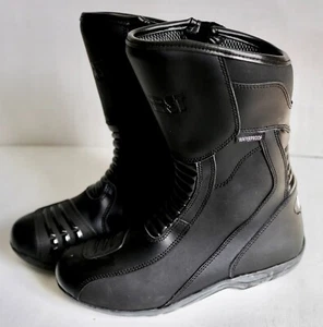PROFIRST Urano Man Boots WP Black Motorcycle Riding Boots Waterproof Size 10 - Picture 1 of 7