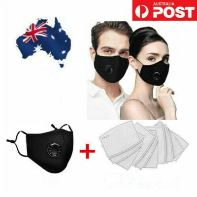 Fabric Face Mask Anti Pollution Masks Reusable Respirator with PM 2.5 Filter AU - image 1 of 4