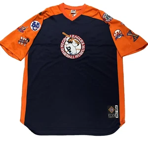 Negro League Baseball Museum Jersey Size XXXXL 4X Headgear Navy Orange Patches - Picture 1 of 17