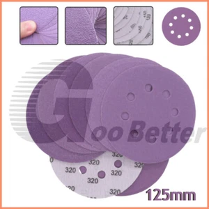 125mm Wet and Dry Sanding Discs 5 inch Sandpaper Hook and Loop Pads 8 Hole - Picture 1 of 31