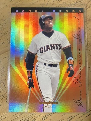 1995 Leaf Limited GOLD FOIL PRISM #4 Barry Bonds Baseball Card! Giants - Image 1 of 2