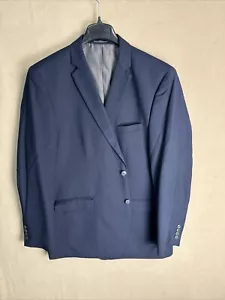 Perry Ellis Portfolio Men's Blazer Jacket Hopsack 48L Navy Sport Coat Slim Fit - Picture 1 of 14