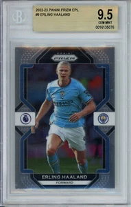 2022-23 Panini Prizm EPL ERLING HAALAND #9 Man City BGS 9.5 Gem Mint - Bild 1 von 2