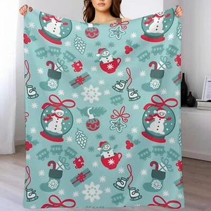 Christmas Throw Blanket Soft Warm Flannel Snowman Blankets for Couch Sofa Bed... - Picture 1 of 8