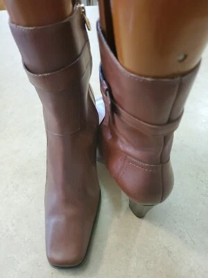 Nuevo Etienne Aigner E-Wendahl Mujer Cuero Marrón Cremallera Botines Talla 10M #1066920 Foto 1 de 4