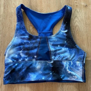 Oiselle Blue Galaxy Sports Bra Racerback Workout Gym size XS - Picture 1 of 3