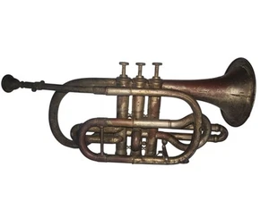 Vintage PIERRE SARTLE & CO First Class Paris Brass Cornet Horn - Picture 1 of 12