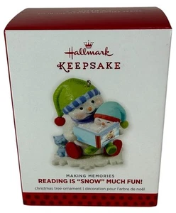 NIB Reading is SNOW Much Fun Making Memories Hallmark Ornament 2013 QX9015 - Picture 1 of 8