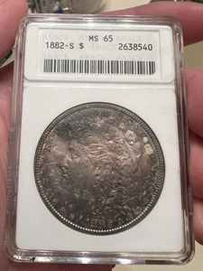1882 S MS65 getönte ANACS Seifenkiste Morgan Dollar - Bild 1 von 5