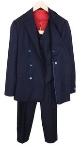 SUITSUPPLY La Spalla Herren UK36R Navy Wolle gefüttert Zweireiher 3-teilig * - Bild 1 von 21