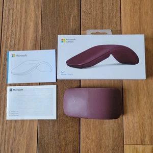 Genuine Microsoft Surface Arc Bluetooth Mouse Model 1791 CZV-00011 Burgundy Red - Photo 1/11