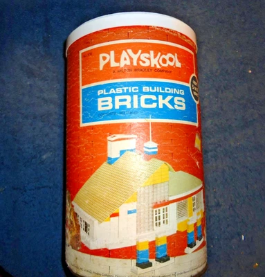 Ladrillos de construcción de plástico vintage Playskool 535 Milton Bradley 1970 Foto 1 de 2
