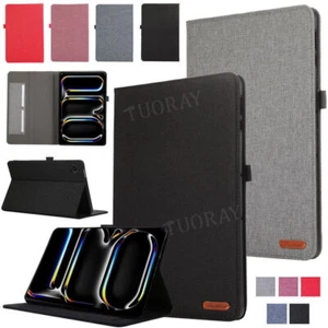 Canvas Flip Case For iPad 10.9 10th 10.2 9th 8th 7th 9.7 6th Pro Air 11 13 2024 - Picture 1 of 42