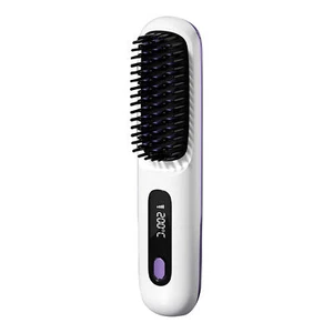 LCD Electric Quick Heated Beard Straightener Brush Hair Comb Curling Curler Show - Picture 1 of 14