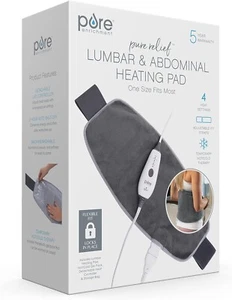 Pure Enrichment Lumbar & Abdominal Heating Pad – 4 Heat Settings + Gel Pack - Picture 1 of 13
