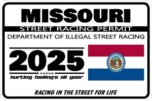 Missouri Street Racing Permit Car Truck Window Sticker Drag Racing Sticker Decal - Picture 1 of 7